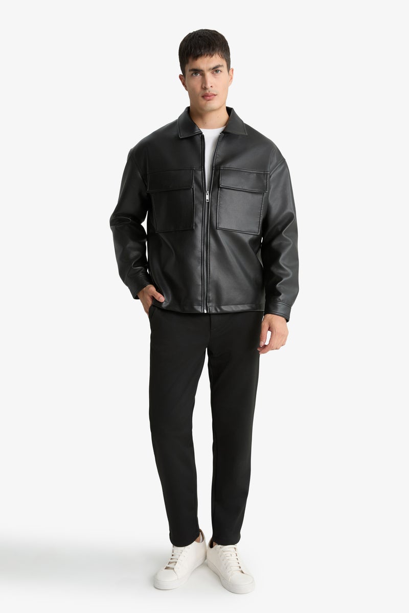 DeFacto Black Man Oversize Fit Shirt Collar Waterproof Jacket Casual - Image 2